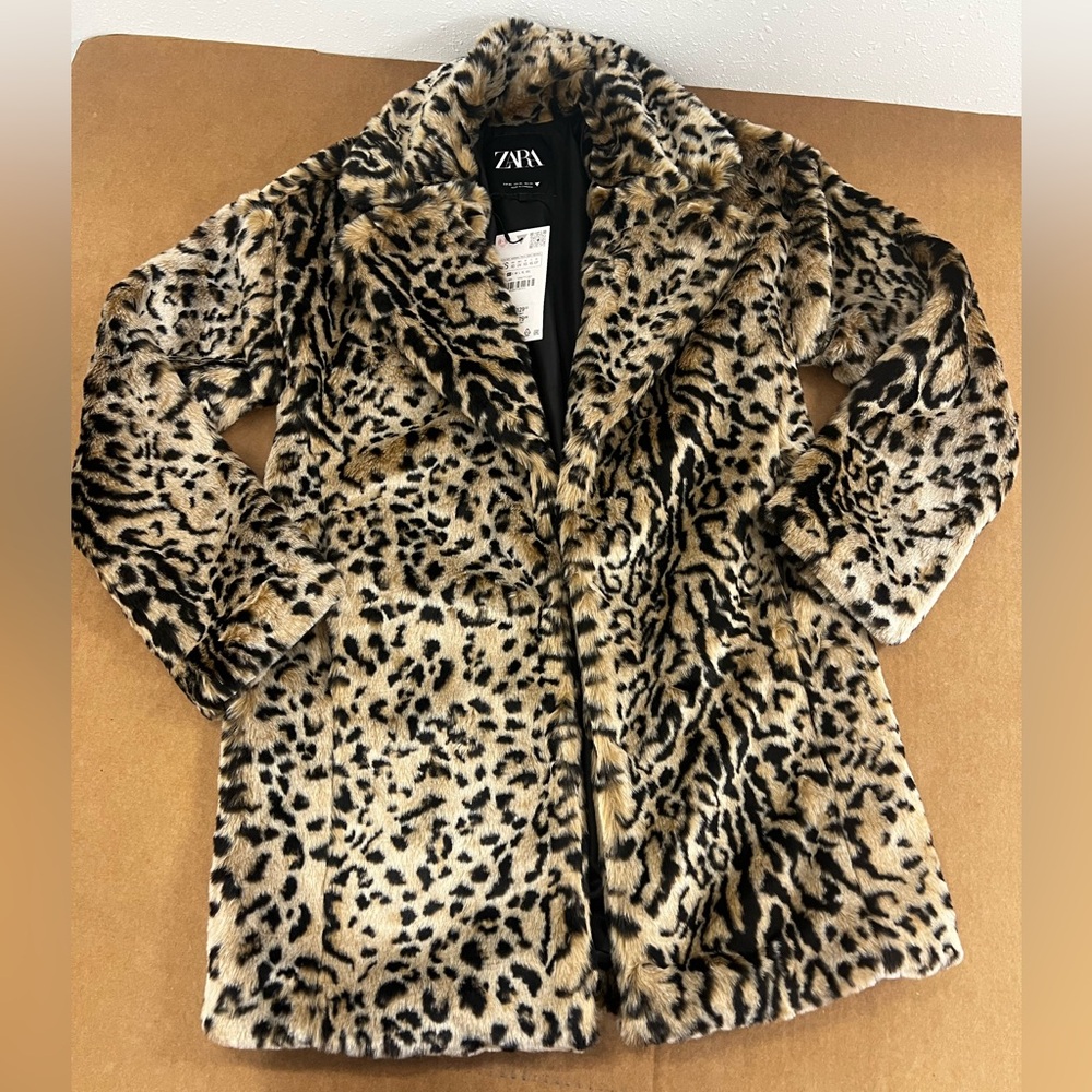 SOLD! Faux Fur Animal Print Coat